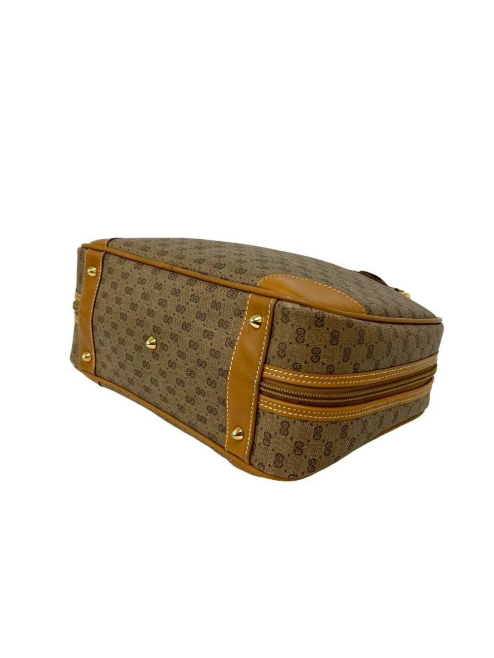 Gucci Vintage Micro GG Leather Mini Boston Bag Brown Camel - Picture 8 of 10